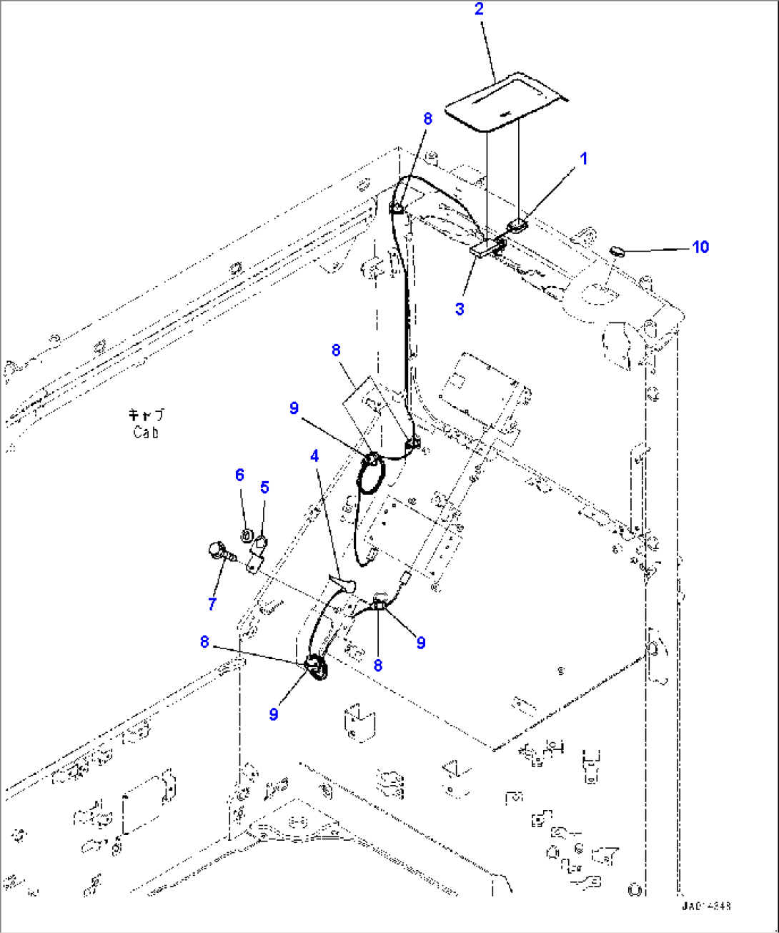 Cab, KOMTRAX Antenna (#7001-)