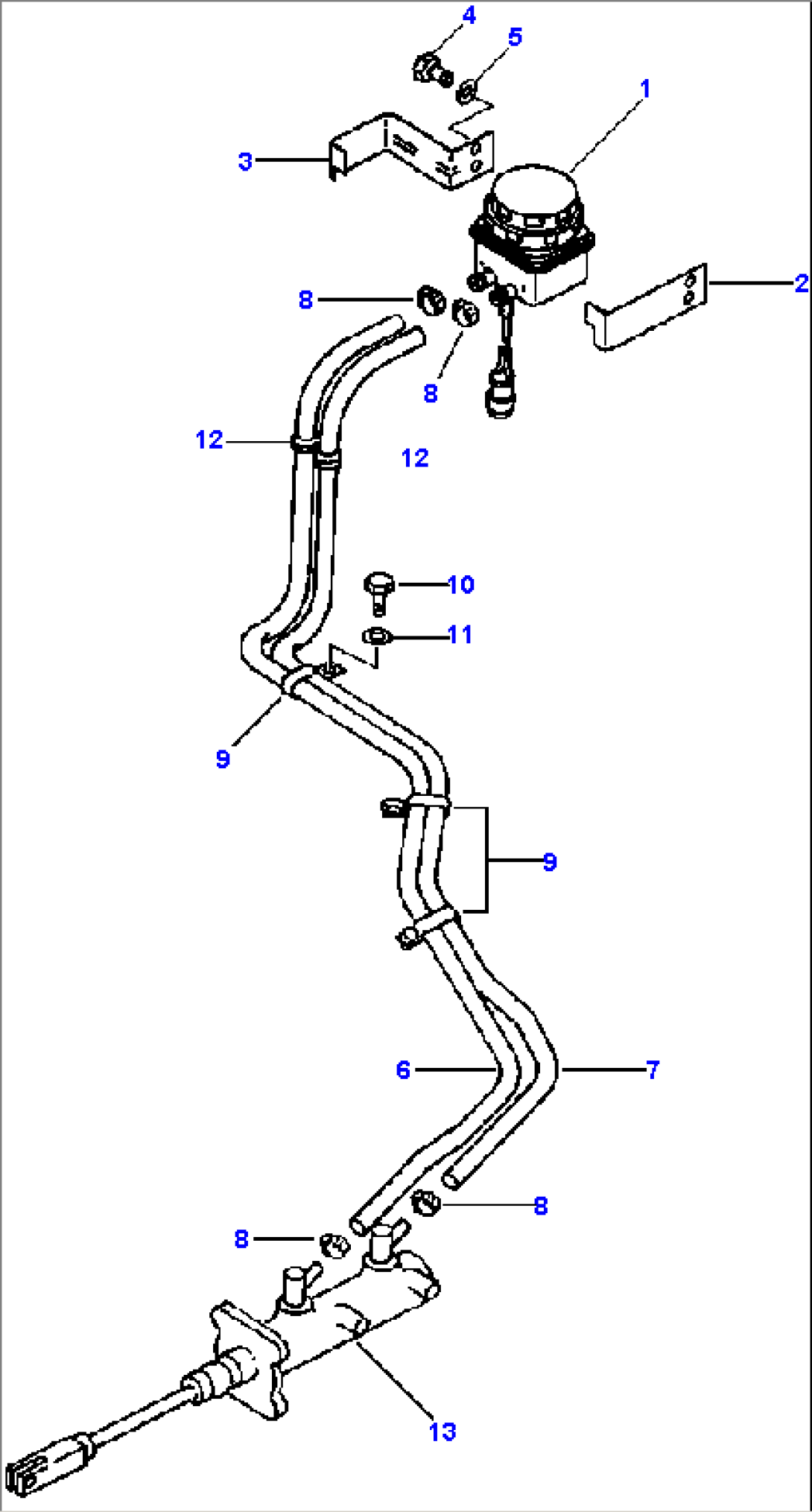 BRAKE OIL PIPING BRAKE RESERVOIR TO MASTER CYLINDER