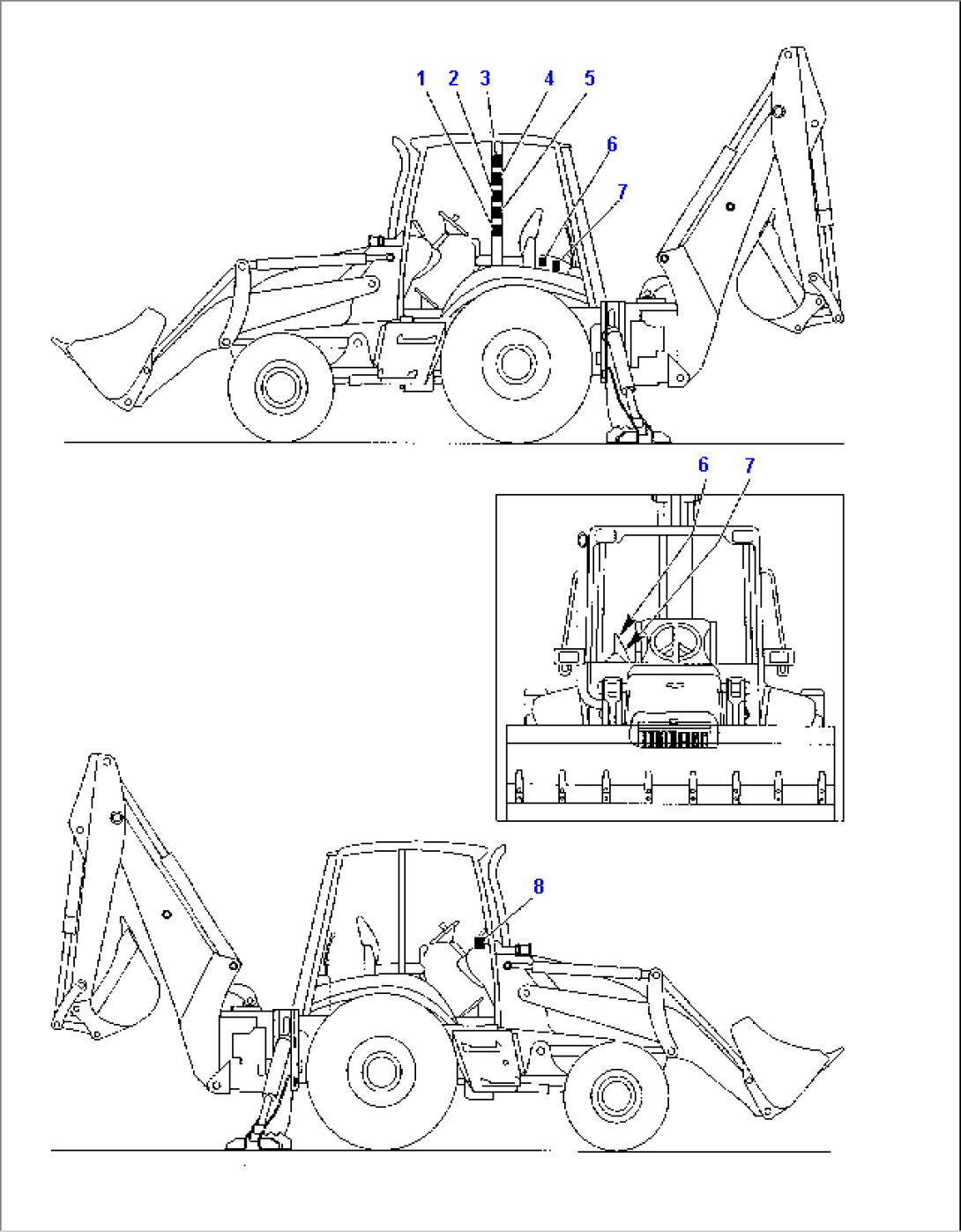 STICKERS - WARNING PLATE (4/5) (ONLY FOR MACHINE WITH CABIN)