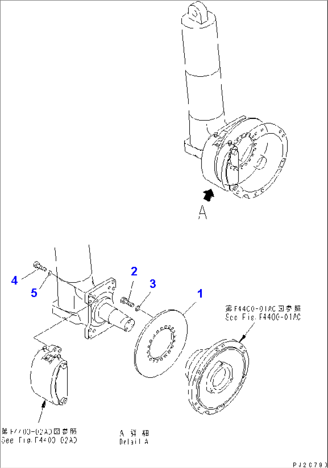 FRONT AXLE (LEFT HAND) (3/6) (FRONT BRAKE RELATED PARTS)(#1312-)