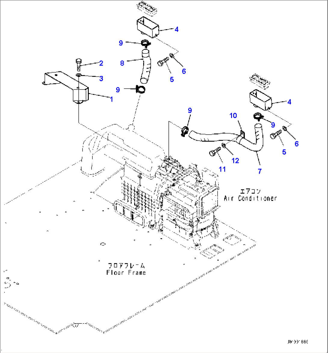 Cab, Air Conditioner Duct, Front (#10001-)