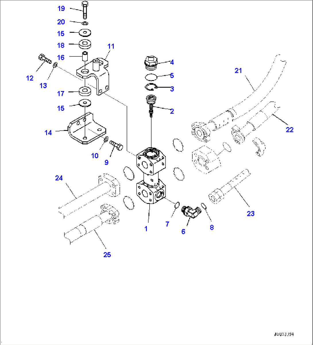 Hydraulic Piping, Bypass Valve Mounting (#75750-)