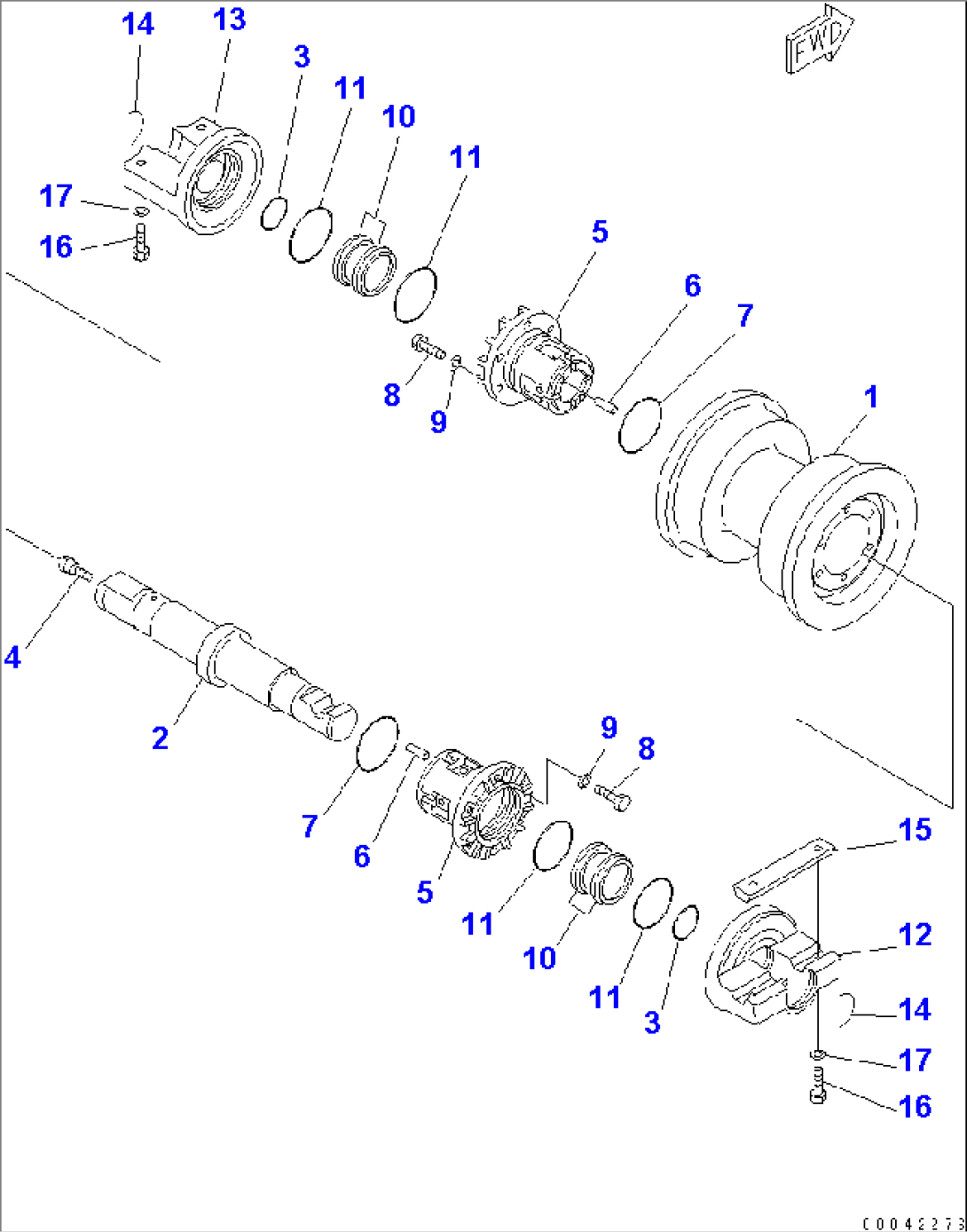 TRACK ROLLER (SINGLE) (R.H.)