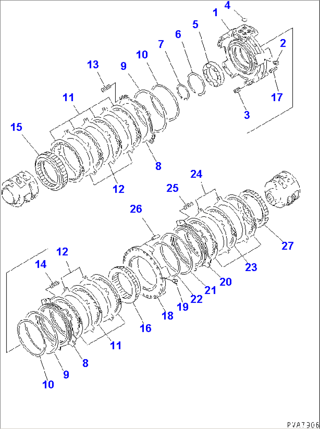 TORQFLOW TRANSMISSION (REVERSE¤ 2ND AND 3RD CLUTCH) (5/7)
