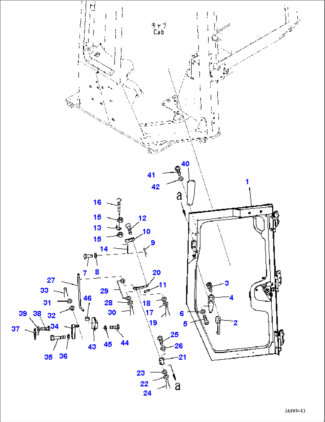 Cab, Door and Latch, L.H. (#30001-)