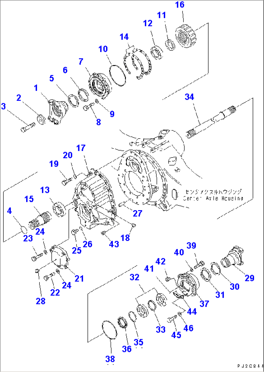 CENTER AXLE (TRANSFER)
