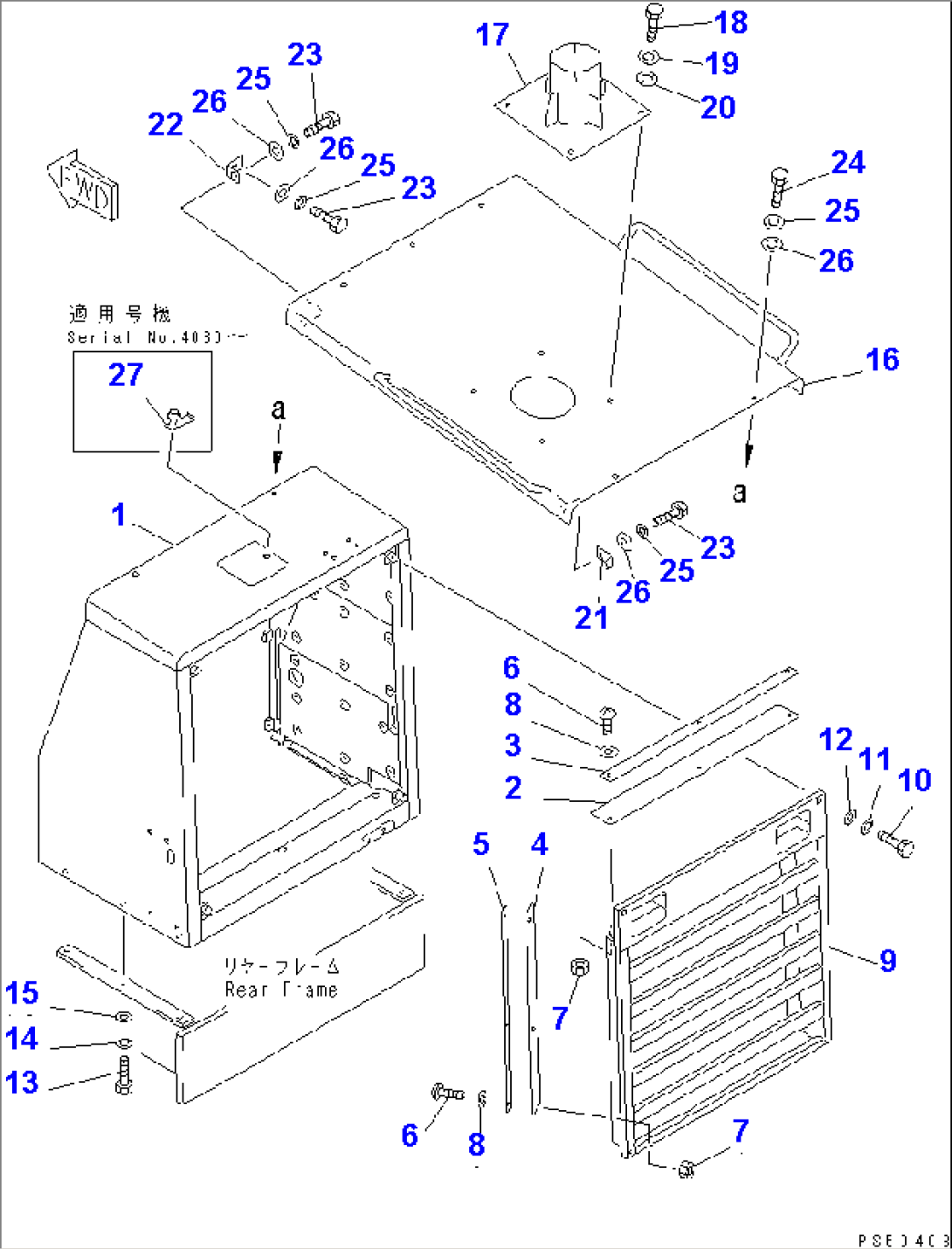 RADIATOR GUARD AND ENGINE HOOD(#4001-4500)