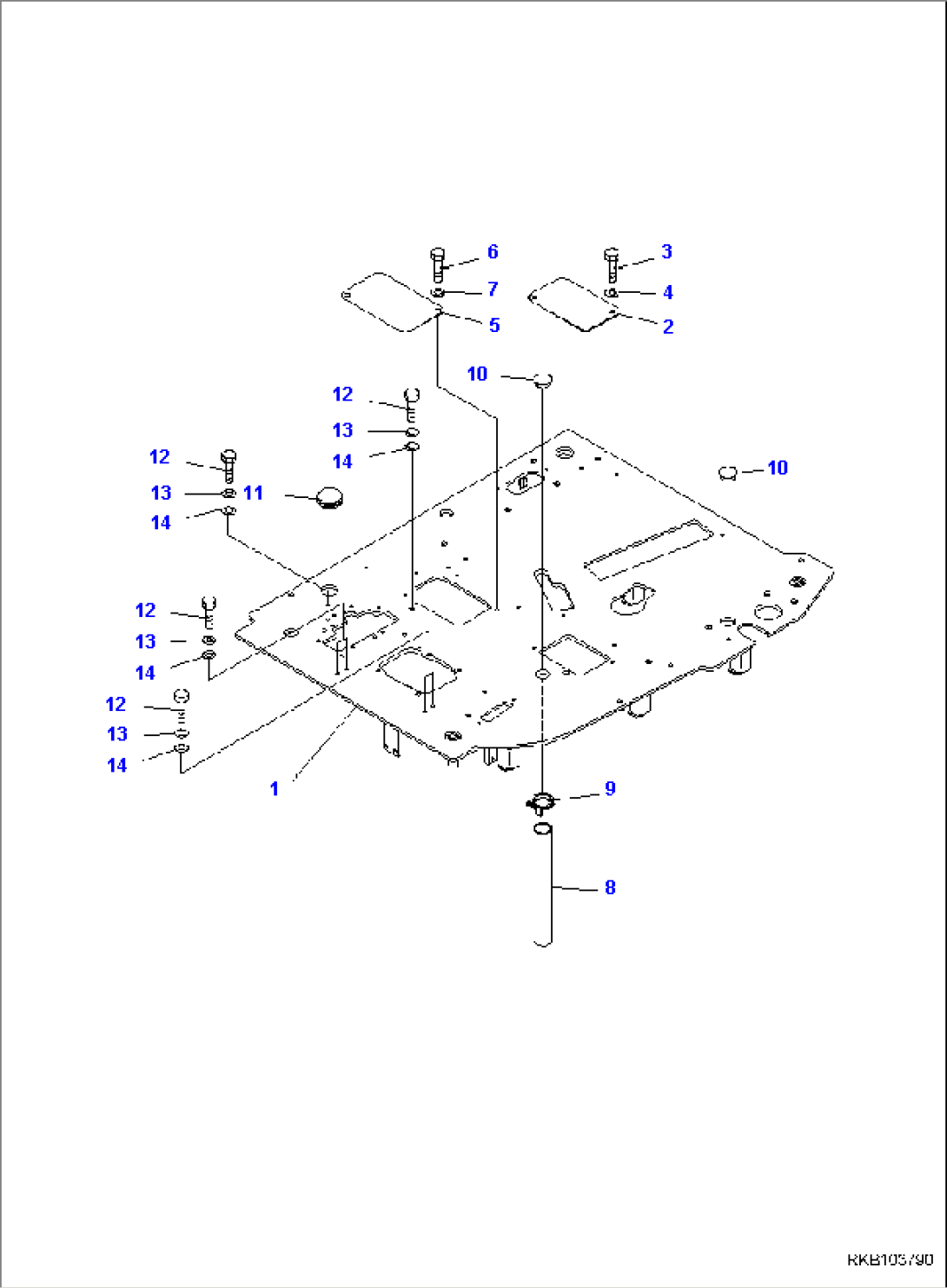 FLOOR FRAME, FRAME AND PLATE, 2-PIECE BOOM