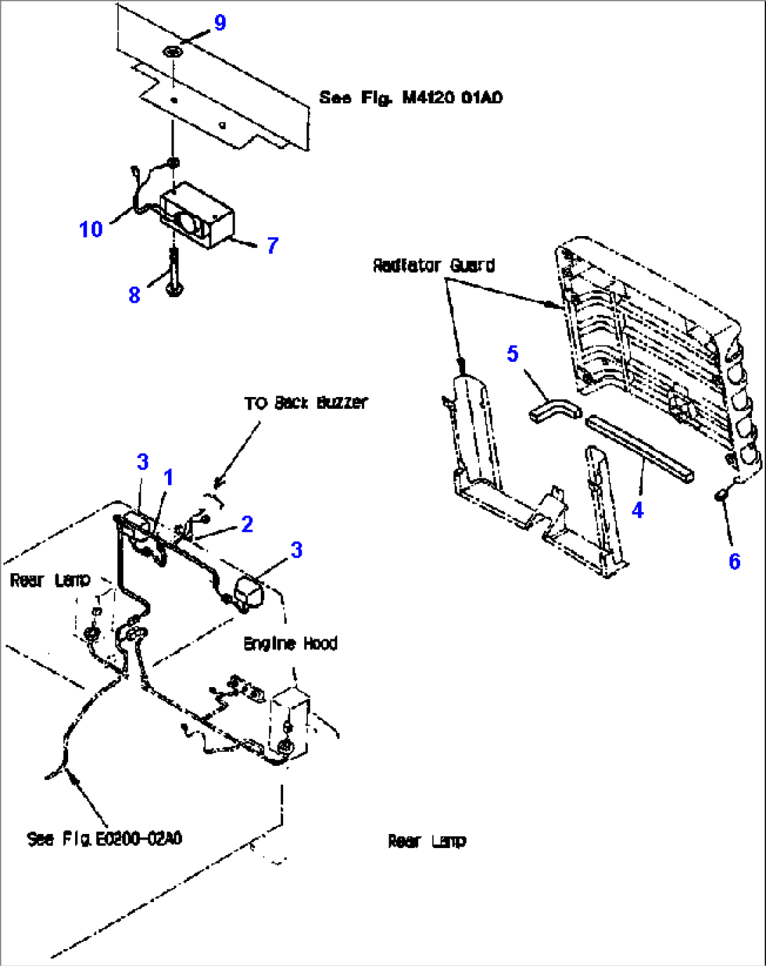 FIG NO. M4120-02A0 RADIATOR GUARD (ELECTRICAL SYSTEM AND SHEET)