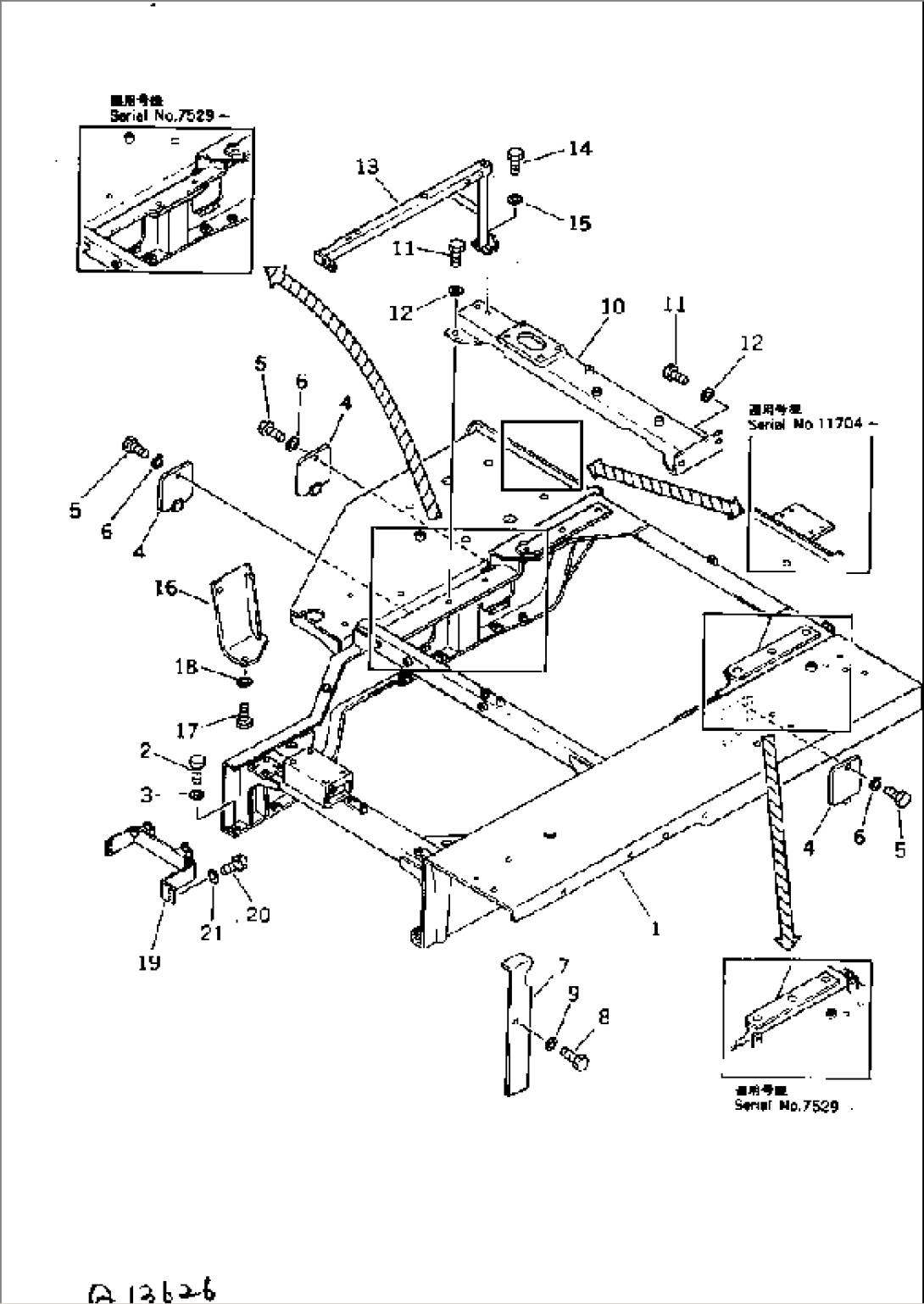 ENGINE HOOD AND GUARD (FLOOR FRAME)(#4001-)