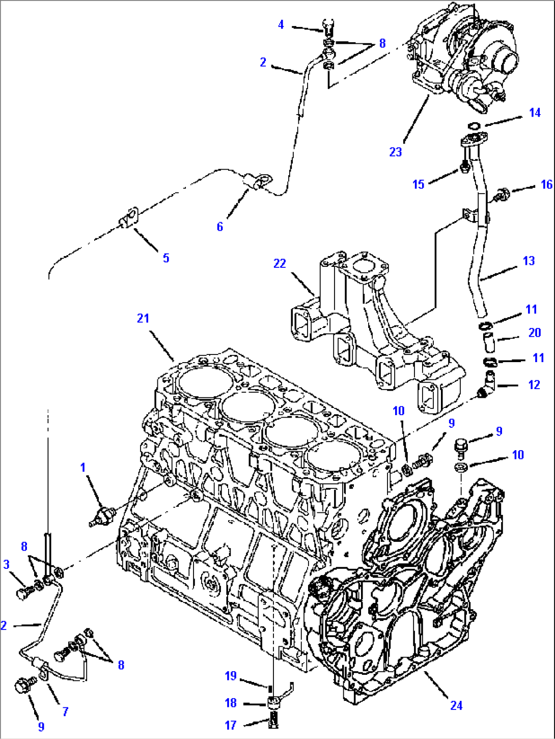 FIG. A0121-01A0 ENGINE - TURBO LUBE LINES