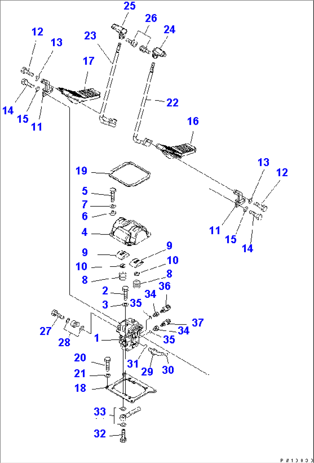FLOOR FRAME (TRAVEL CONTROL)(#K40001-K40651)