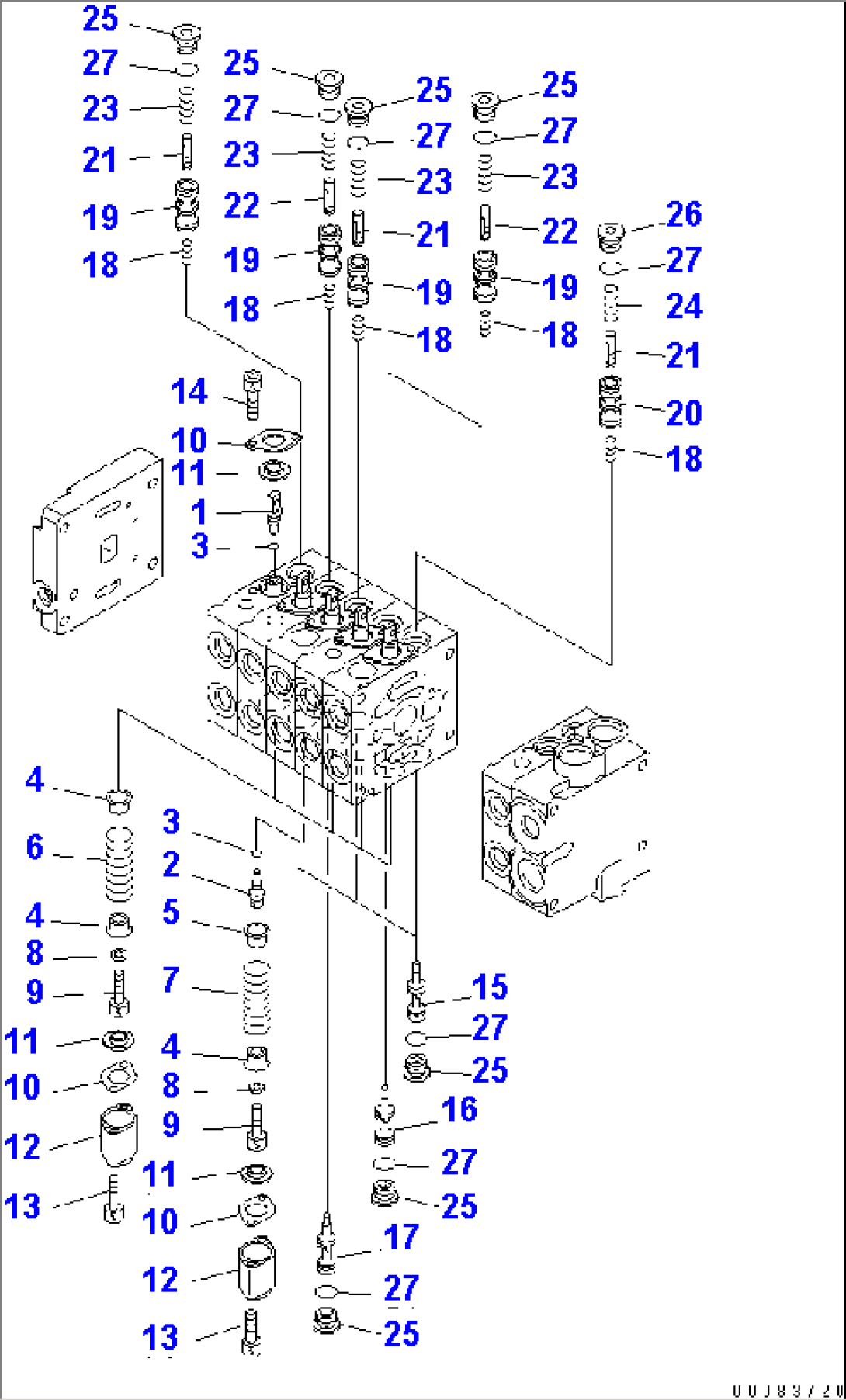 CONTROL VALVE (6-SPOOL) (2/6) (FOR SCARIFIER TOOTH WITH LEFT 6 LEVER)