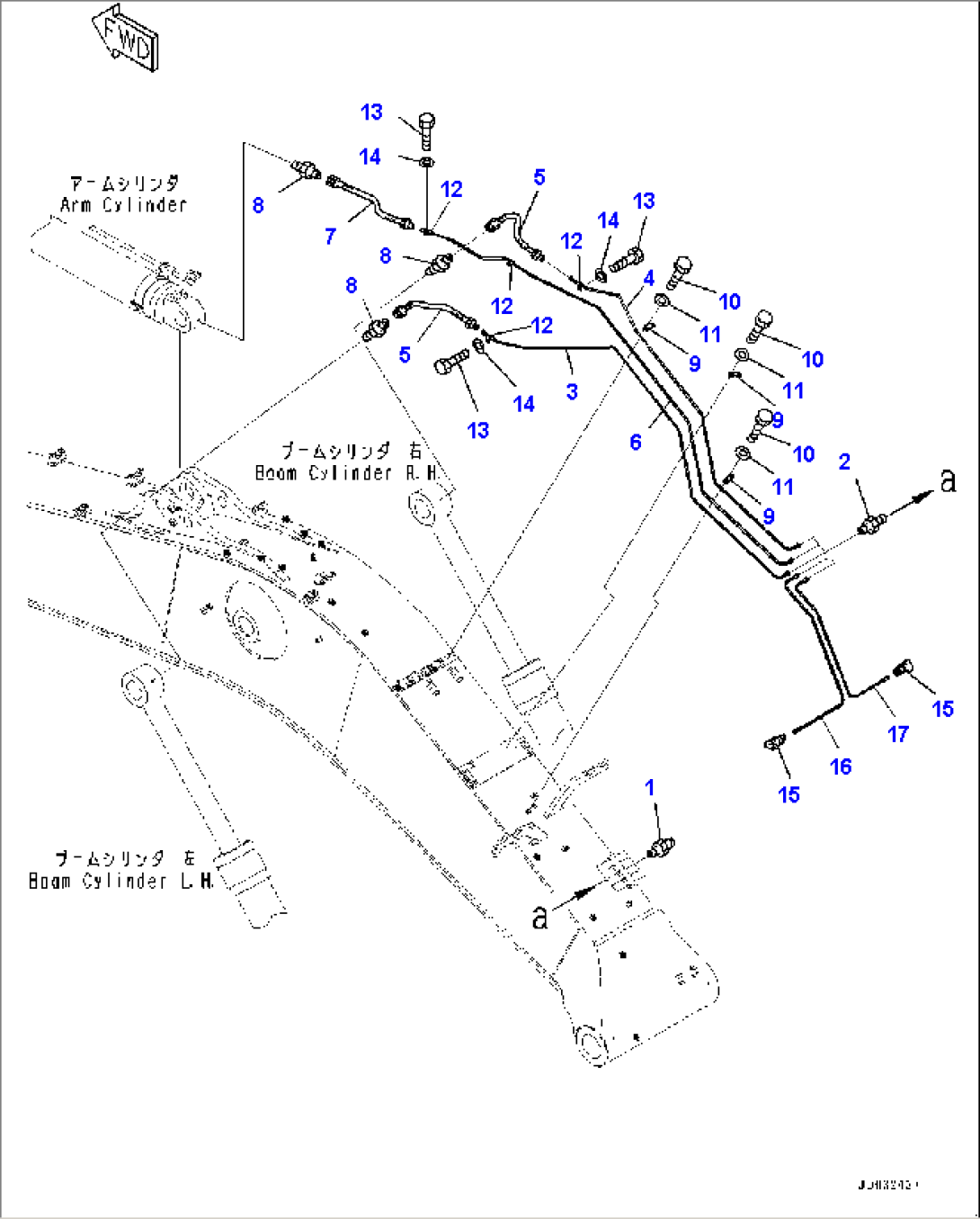 Boom, Lubrication Piping (#65001-)