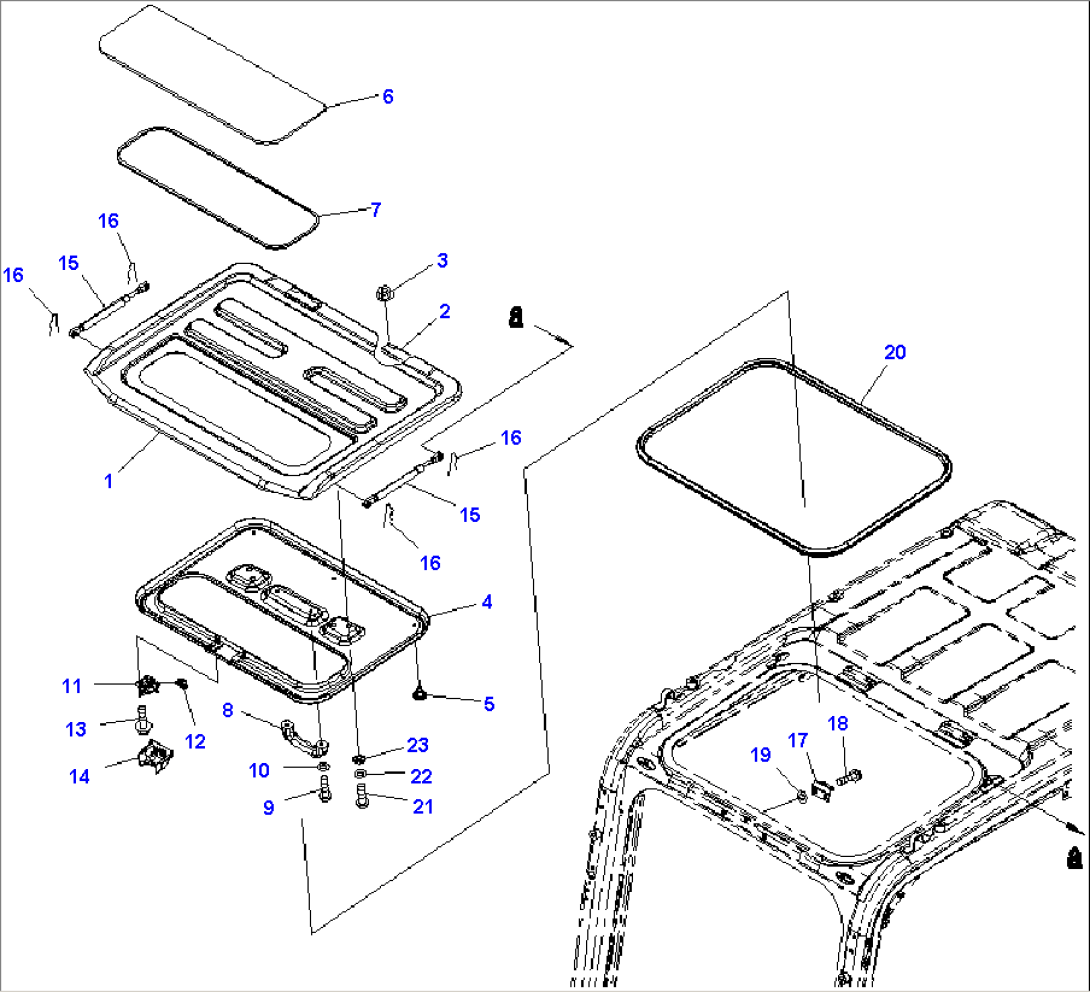 Cab, EOPS Cab, Vandalism Protection, With KOMTRAX, Without Master Key, Roof Ventilator