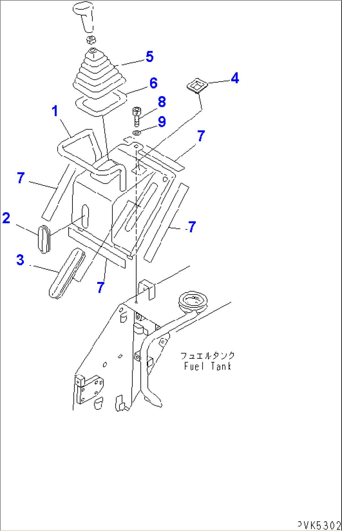 FUEL GUIDE AND TRANSMISSION KNOB (FOR ROPS CAB)