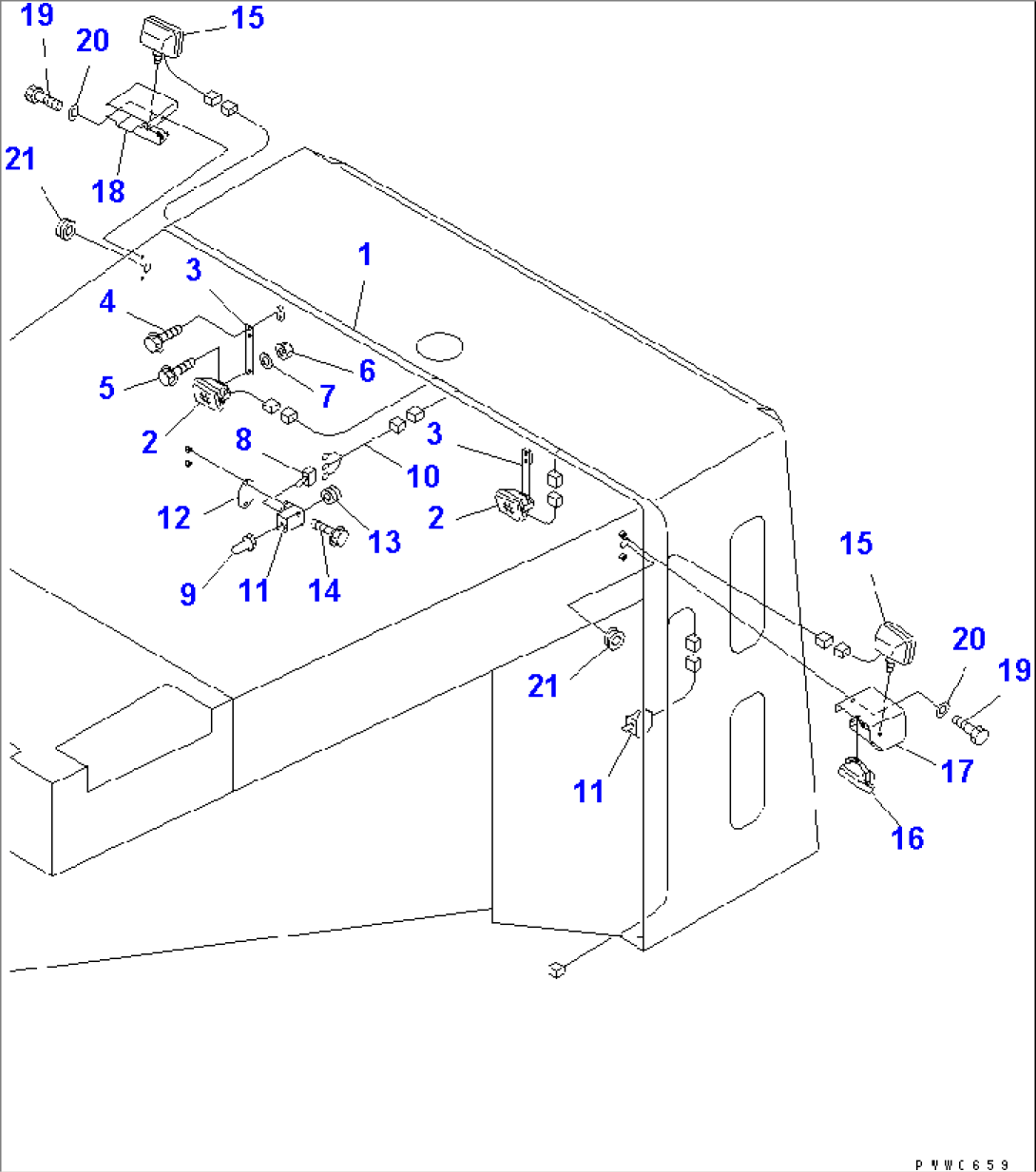 HOOD (LAMP AND MOUNTING PARTS)