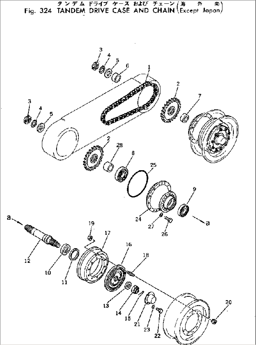 TANDEM DRIVE GEAR AND CHAIN (EXCEPT JAPAN)