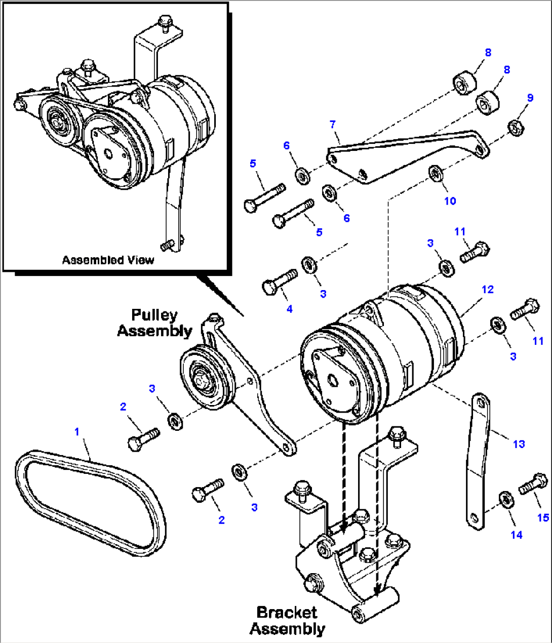 K5021-01A4 AIR CONDITIONING SYSTEM COMPRESSOR AND MOUNTING