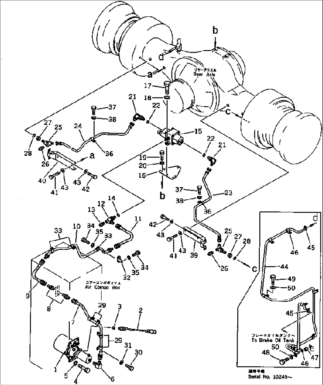 BRAKE OIL PIPING (CHAMBER TO REAR WHEEL BRAKE)(#10001-10452)