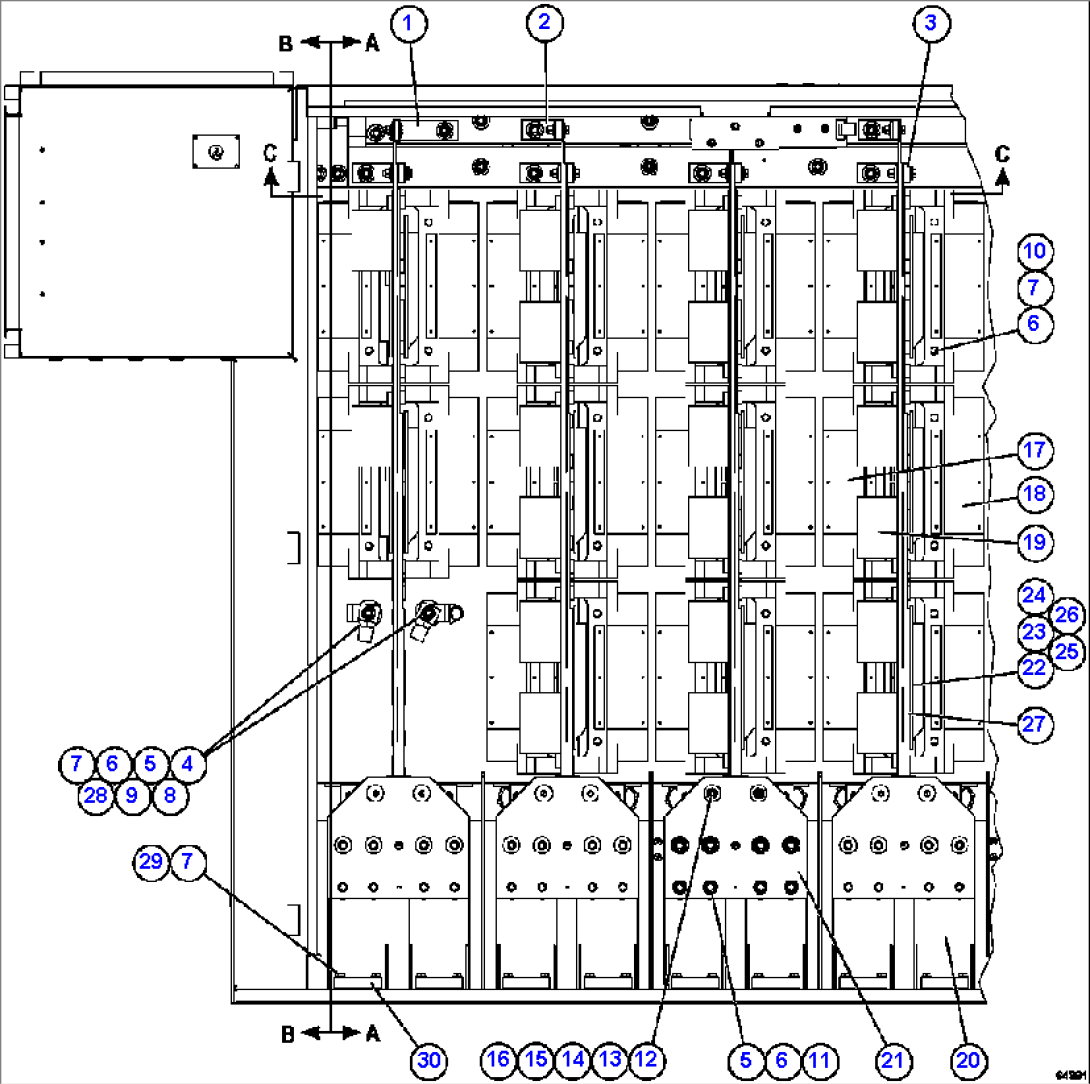 CONTROL CABINET - RIGHT FRONT VIEW PC3476