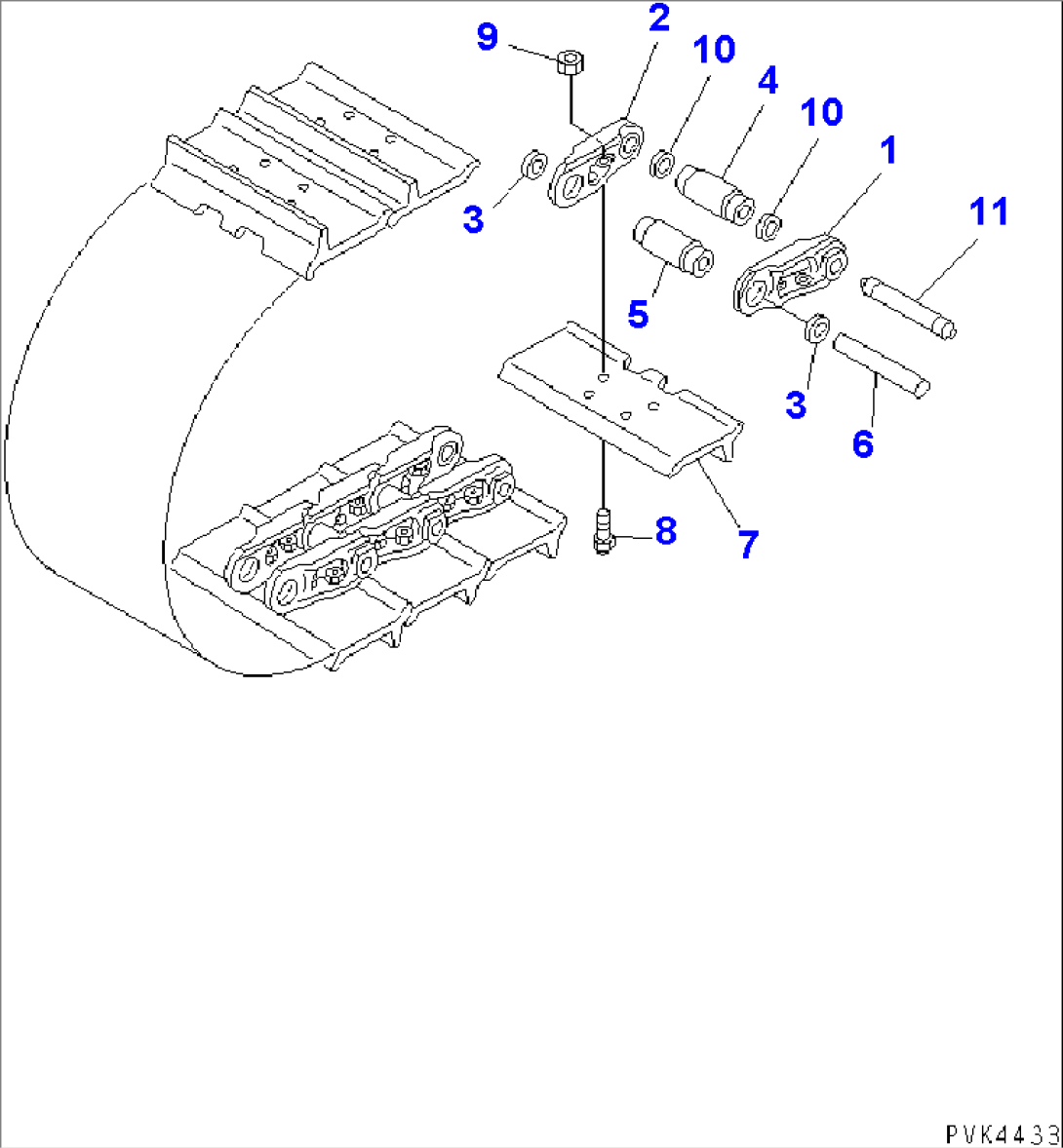 TRACK SHOE (MASTER PIN TYPE) (SINGLE GROUSER) (340MM WIDE)