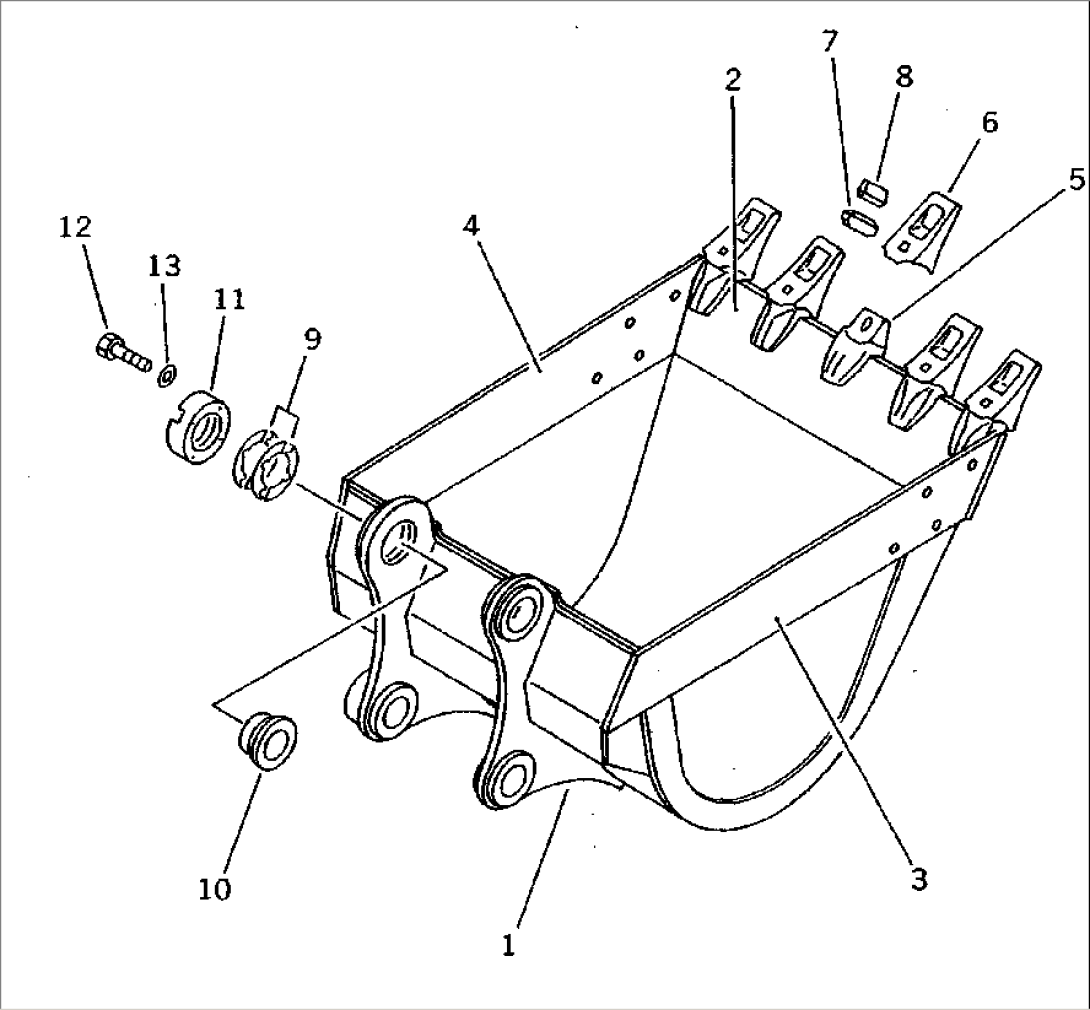 BUCKET 0.7M3¤ 1045MM (VERTICAL PIN TYPE)