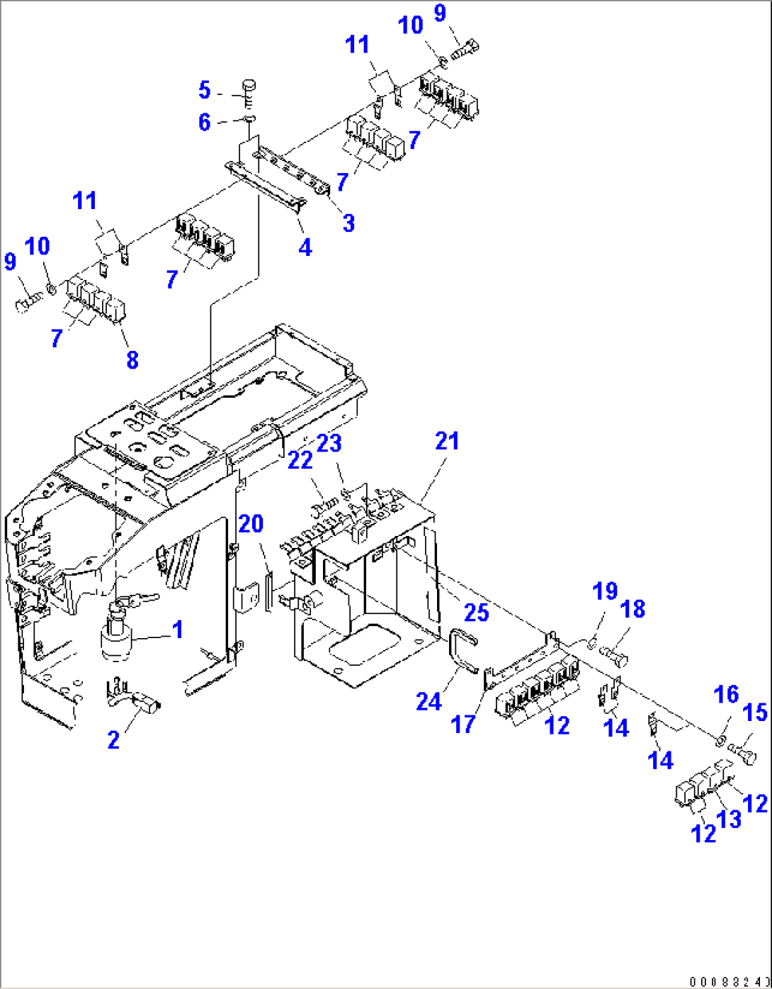 LOADER CONTROL (STARTING SWITCH AND RELAY) (CANOPY)(#75001-)