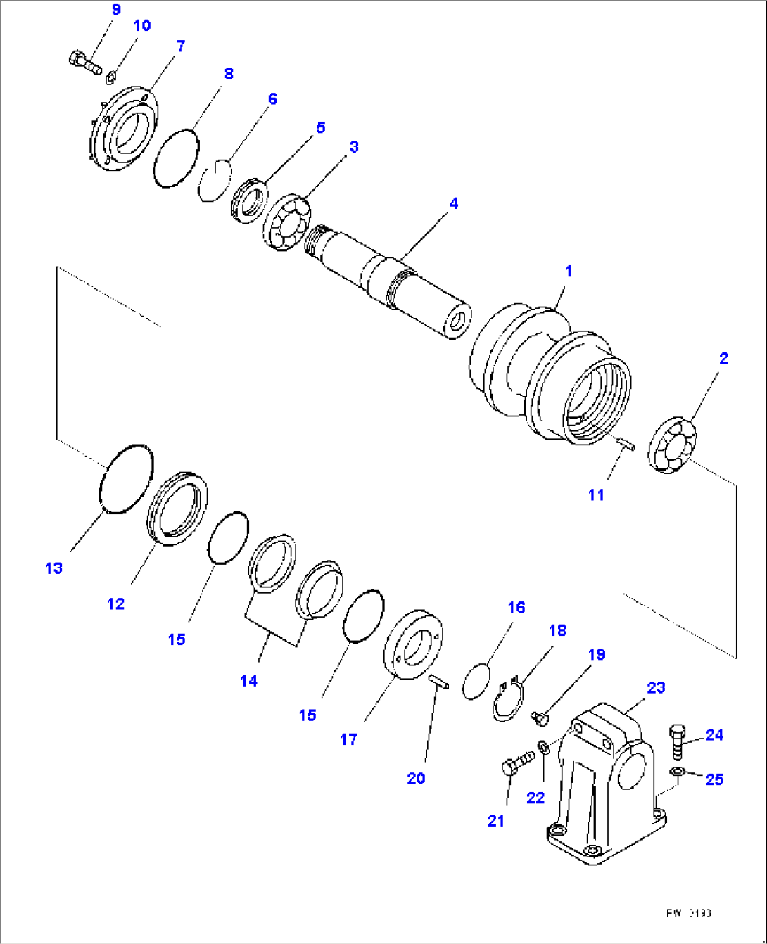 Track Frame, Carrier Roller, Front, L.H. (#15479-)