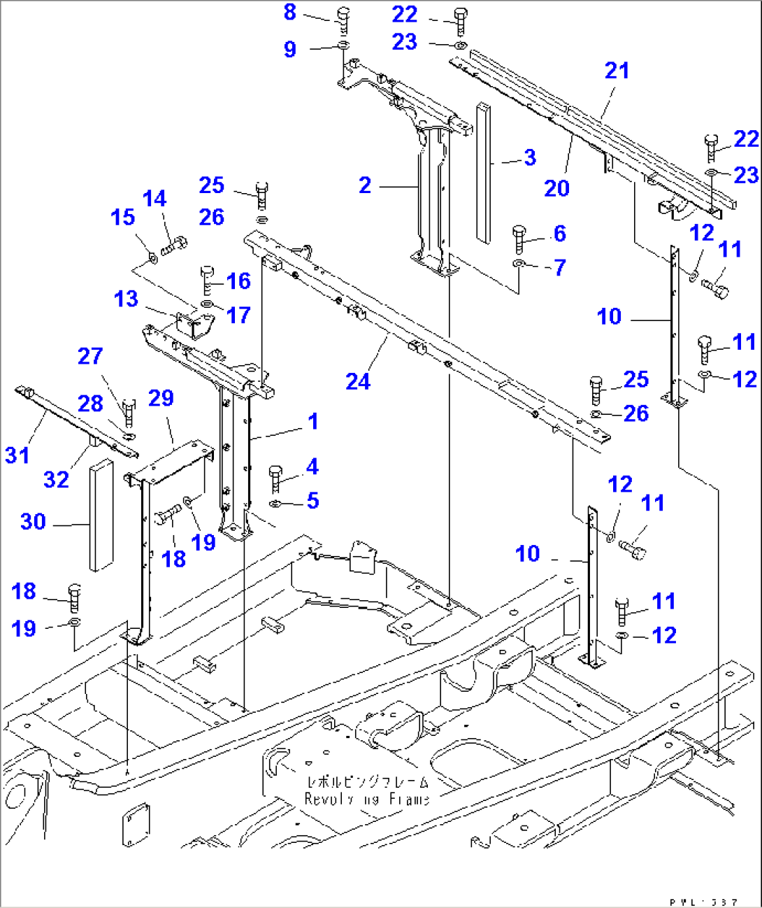 FRAME (MACHINE CAB) (AIR CONDITIONER LESS)(#33466-)
