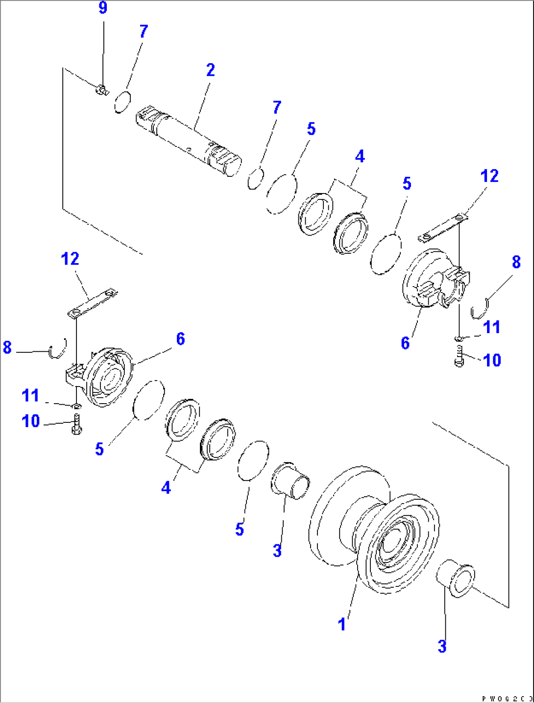 TRACK FRAME (TRACK ROLLER) (FOR RUBBER SHOE)(#48794-)
