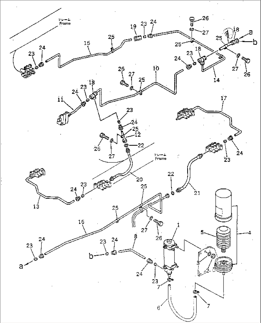 CENTRAL LUBRICATION PIPING (RESERVOIR TO DISTRIBUTOR)