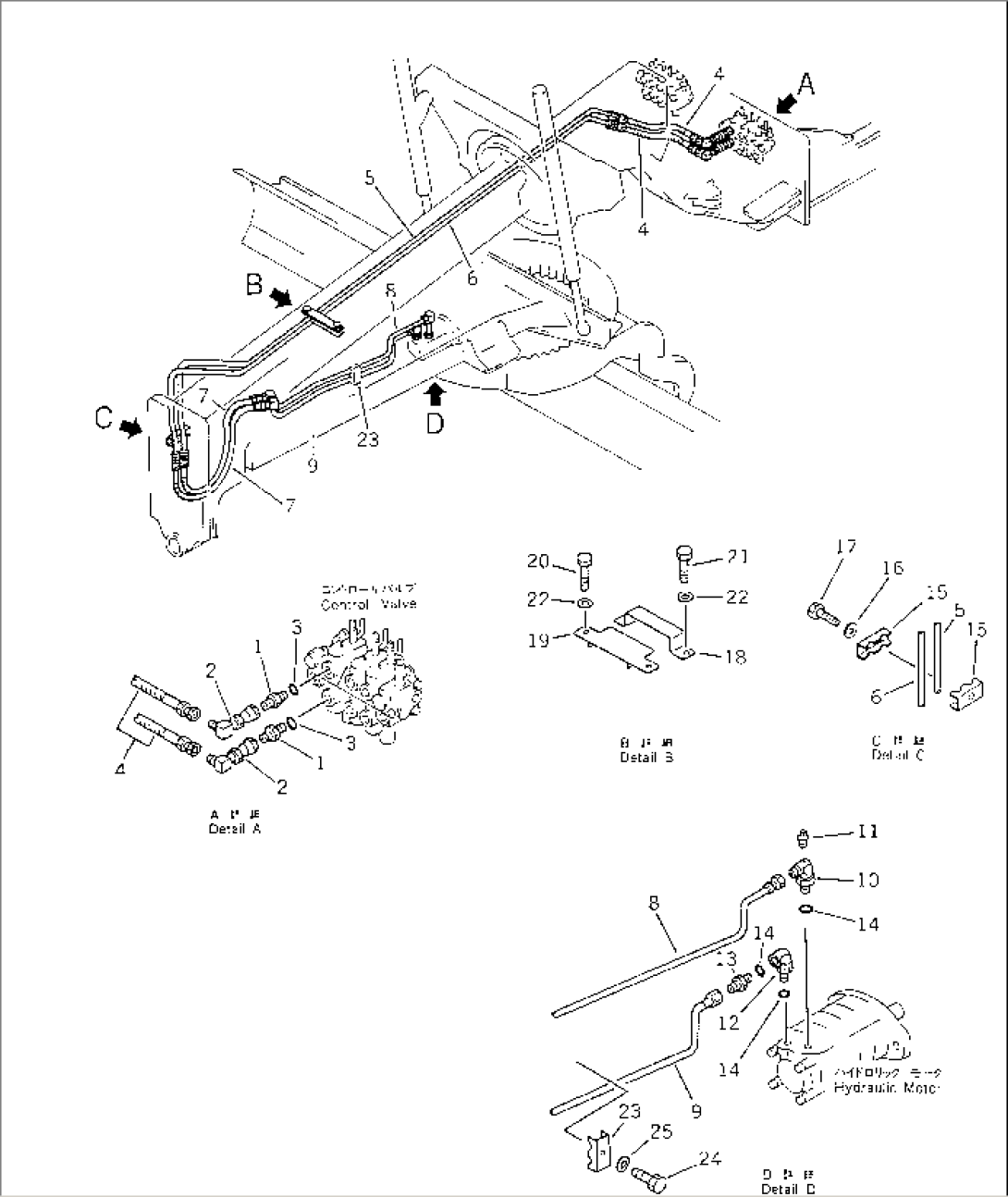 HYDRAULIC PIPING (CIRCLE REVOLUTION MOTOR LINE)