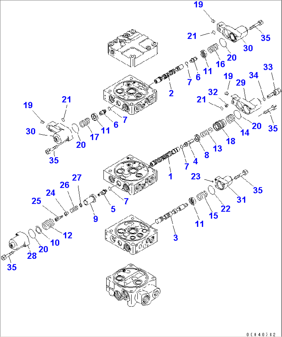 CONTROL VALVE (2-SPOOL) (2/8)(#65001-)