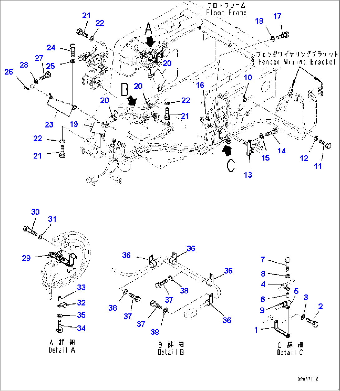 Floor Frame, Wiring Harness Clip (#30147-)