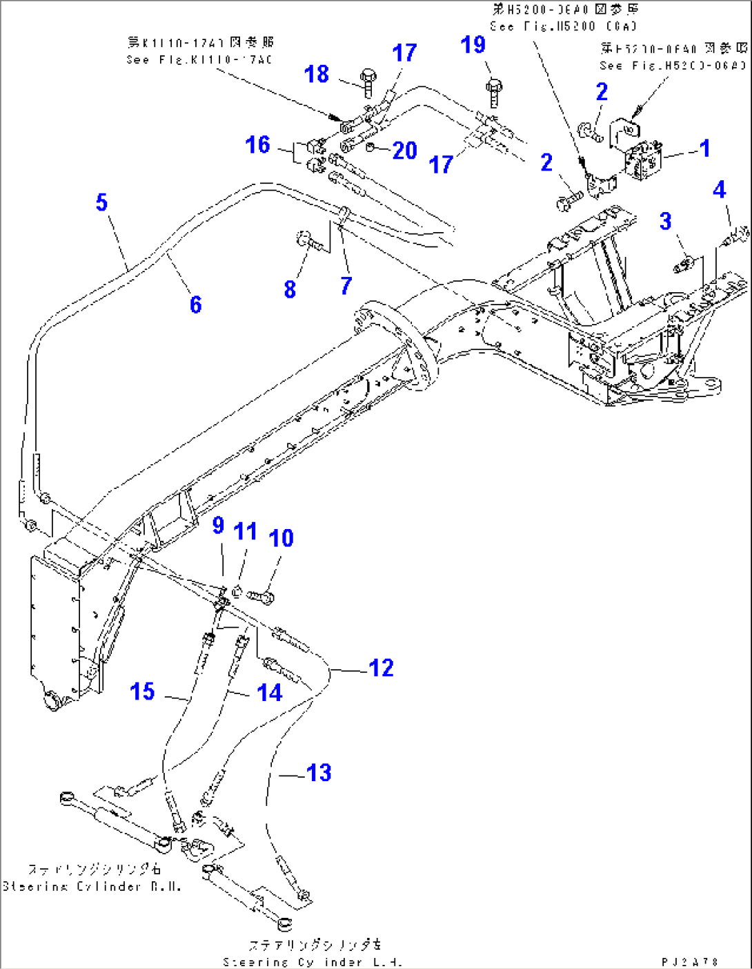 STEERING PIPING (FRONT FRAME SIDE)(#50001-51000)
