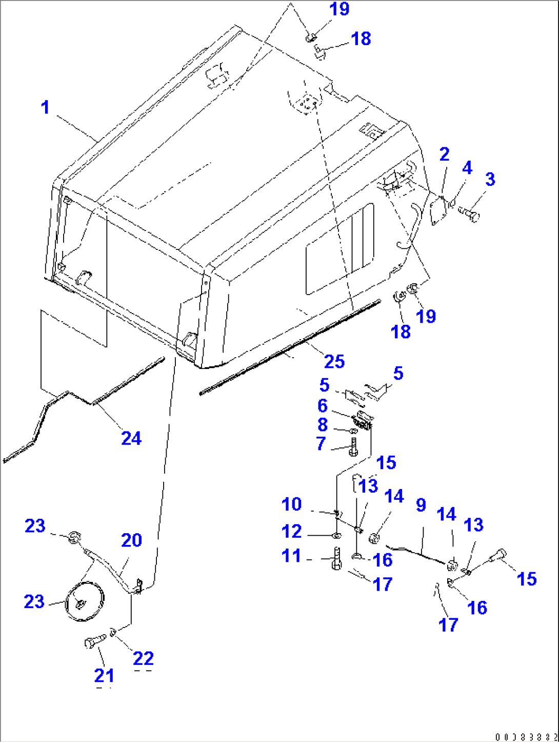 ENGINE HOOD AND RELATED PARTS (COLD SPEC.)(#1122-)