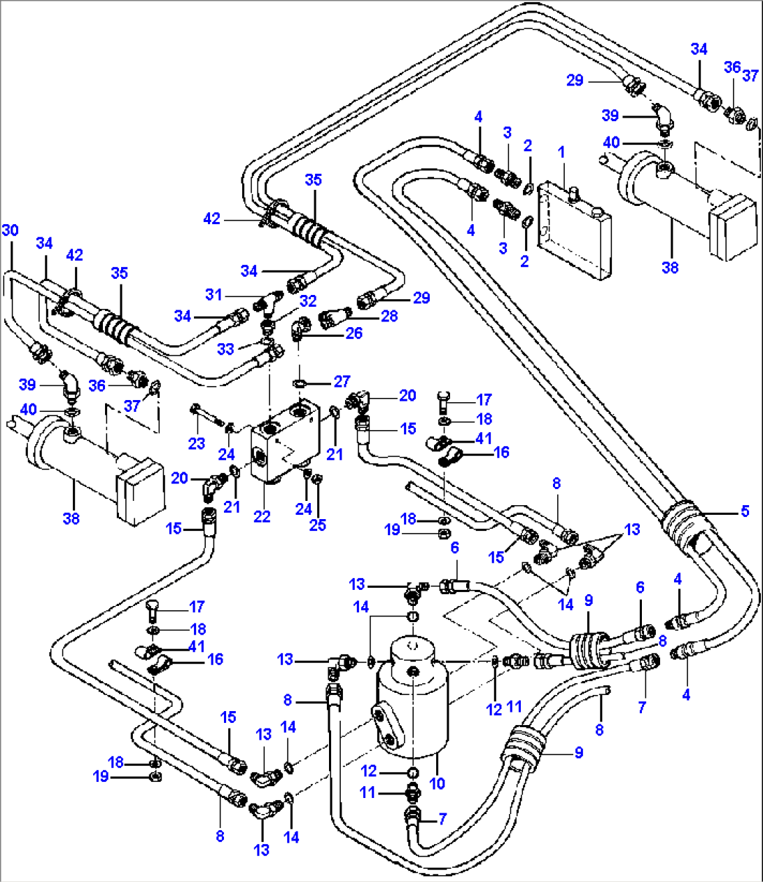 MOLDBOARD TILT CYLINDER ACTUATOR LINES