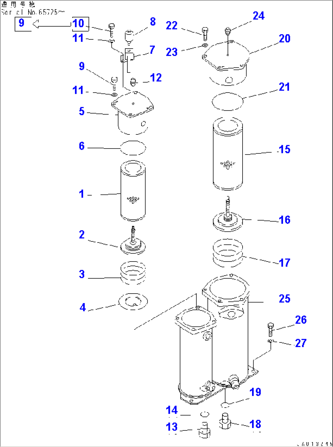 HYDRAULIC TANK AND FILTER (FILTER)(#65001-)
