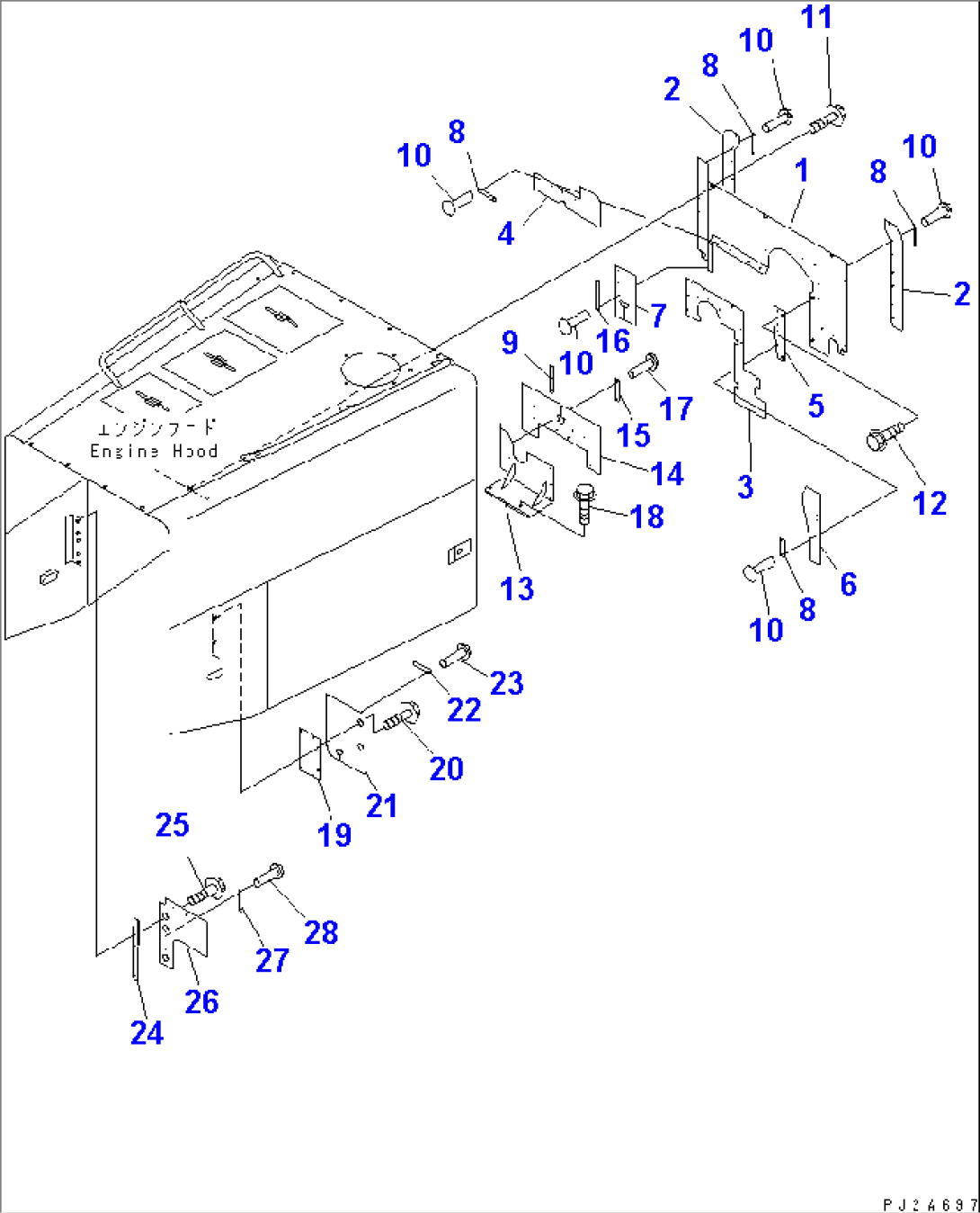 HOOD (BULKHEAD) (WITH AIR INTAKE EXTENSION)(#50001-52000)