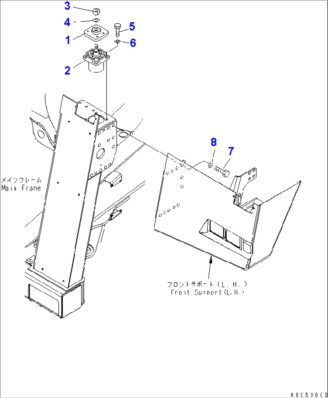 FRONT SUPPORT (L.H.) (SUPPORT RELATED PARTS)(#7001-7168)