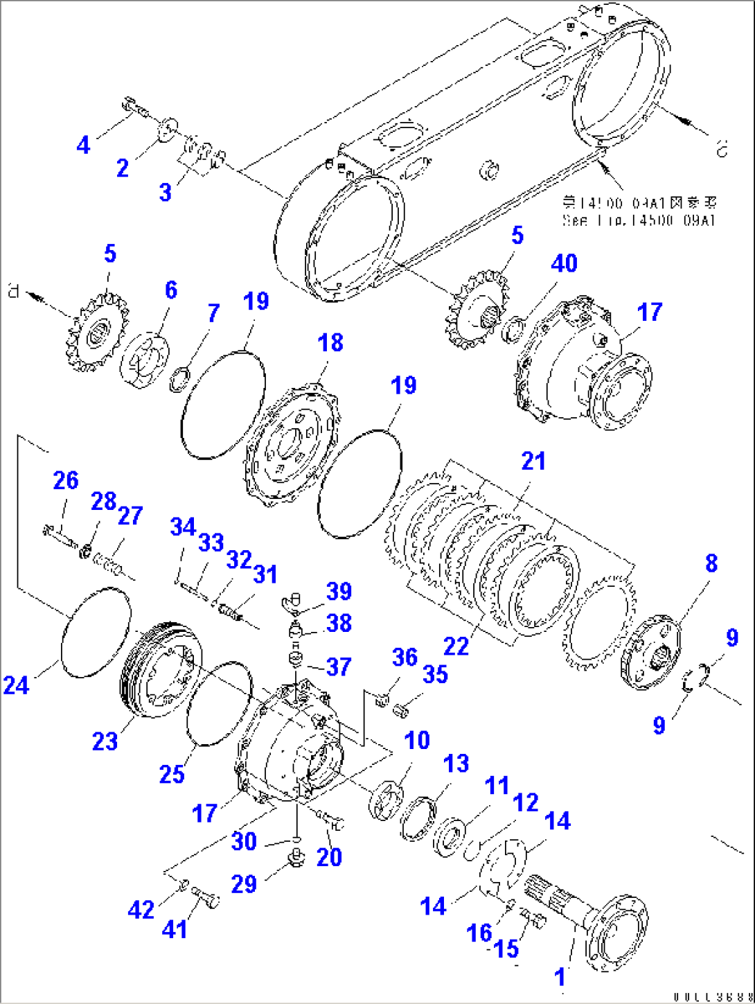 REAR AXLE (TANDEM DRIVE) (FRONT PLANETARY) (DIFFERENTIAL LOCK TYPE)