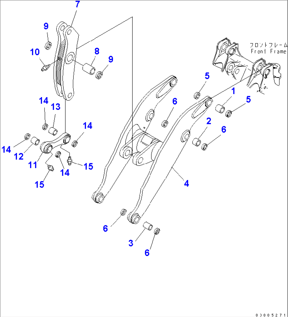 LIFT ARM AND BELLCRANK (WITH MDP MONITOR) (FOR STONE HANDLING)