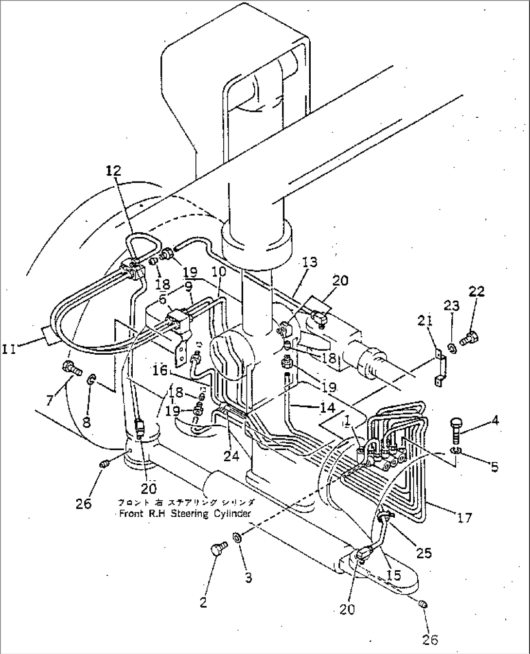 CENTRAL LUBRICATION PIPING (FORNT LOWER R.H. LINE)