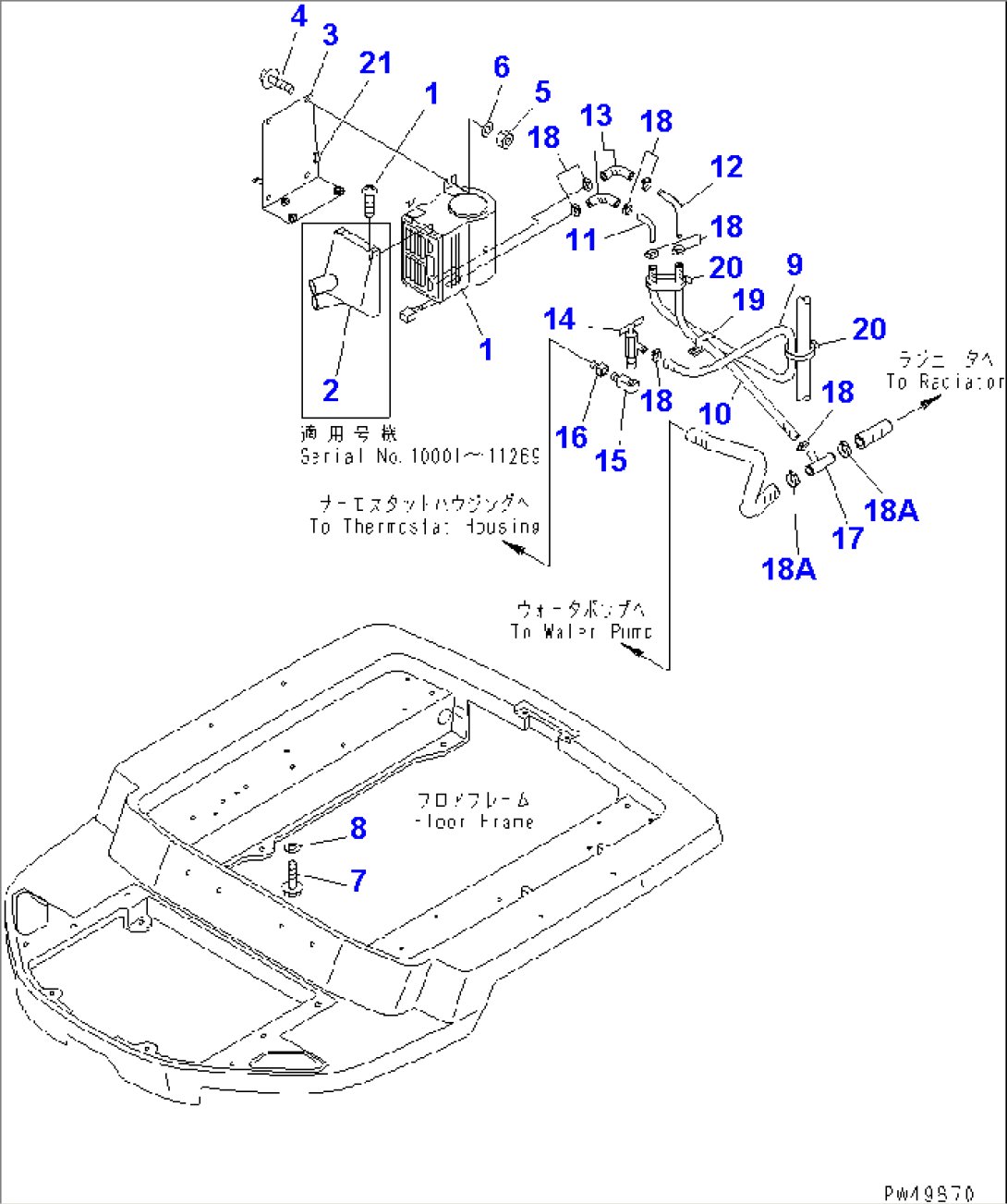 CAR HEATER AND DEFROSTER (1/2) (CAR HEATER AND HEATER PIPING)(#10001-13800)
