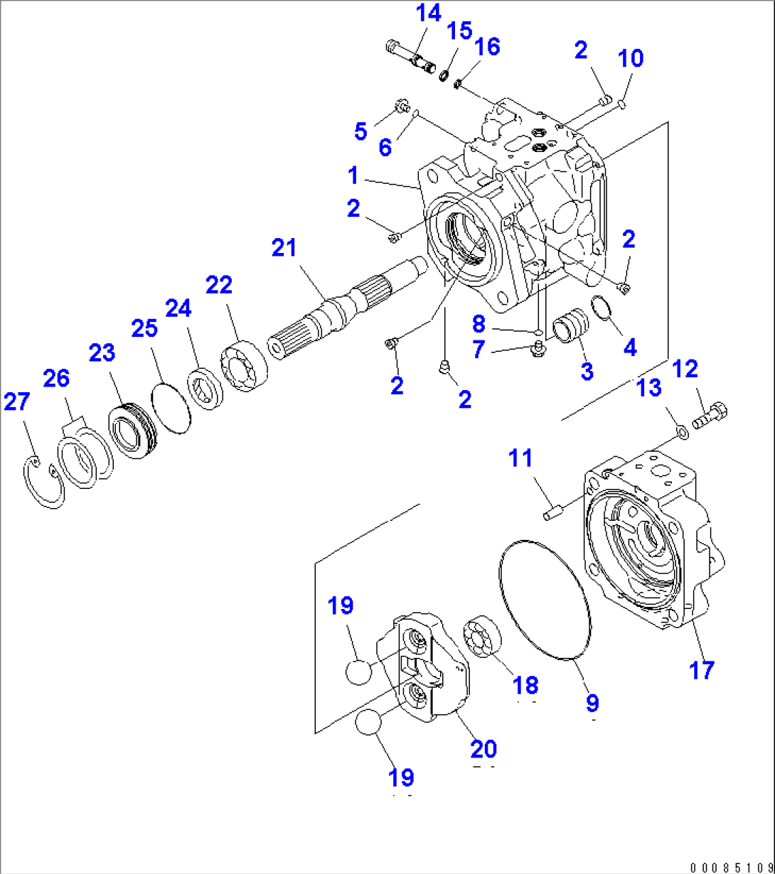 HYDRAULIC PUMP (STEERING) (1/4)(#55311-)