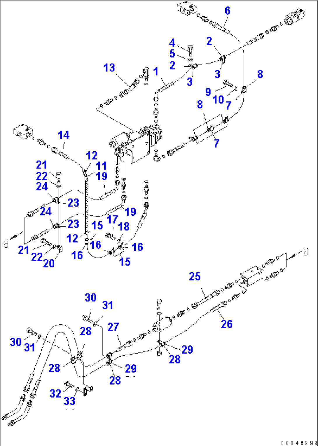 DIFFERENTIAL LOCK PIPING (REAR FRAME LINE¤ 1/2)(#7001-)