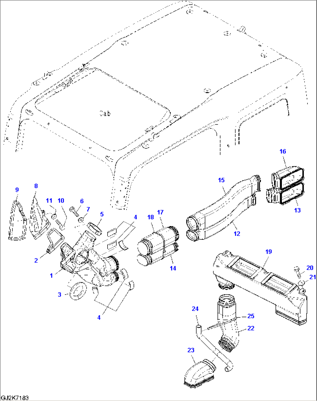 OPERATOR´S CAB IN PARTS - AIR DUCT
