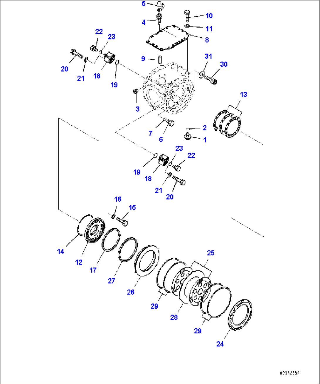 Rear Axle, Cover and Brake (#75750-)