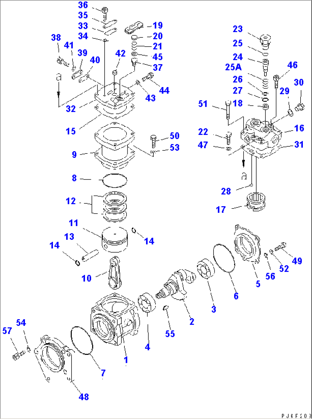 AIR COMPRESSOR (REAR) (INNER PARTS)(#11755-)